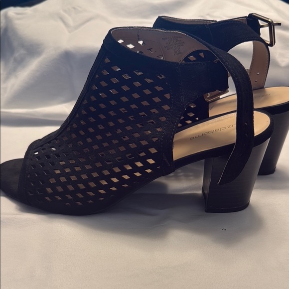 Liz Claiborne Black Mesh Heels with Open-Toe Design - Picture 2 of 4